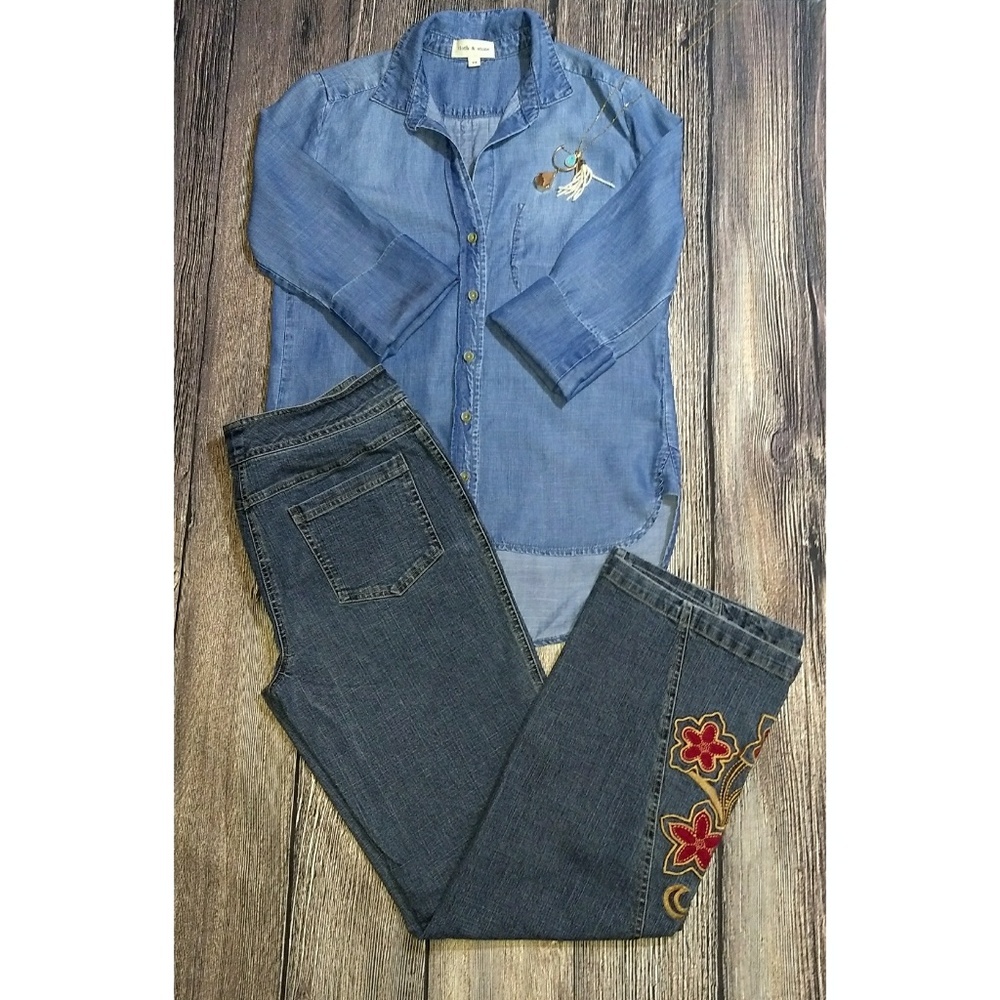 Kate Landry Embroidered Blue Jeans. Pick 3 ⭐ Items For $40.